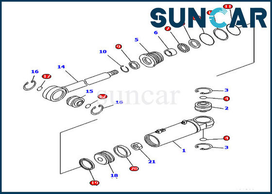 707-99-43680 টিল্ট হাইড্রোলিক সিল মেরামত কিট D61PX-12 ডোজার কোমাটসু সিলিন্ডার কিটস