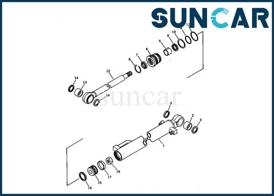 21S-63-02030 সিসি কিট বালতি সিলিন্ডার পরিষেবা কিট PC03-1 কোমাতসু খননকারীর মডেলগুলি অভ্যন্তরীণ অংশগুলির জন্য