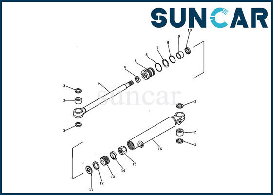 সুইং সিলিন্ডার 707-00-50340 ই এম PC05-1 খননকারীর কোমাটসু সিলিন্ডার অভ্যন্তরীণ মেরামত সিলিং কিট