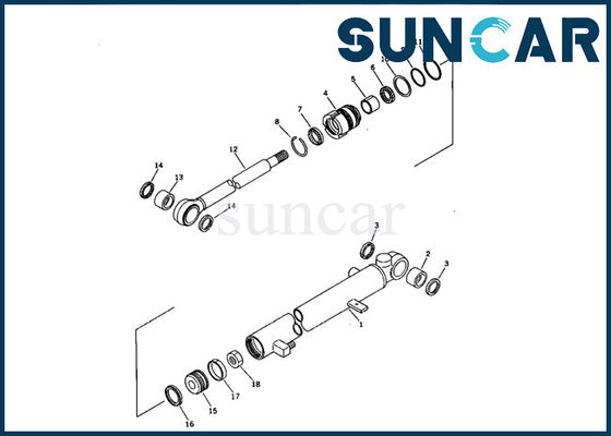 707-00-55010 আর্ম সিলিন্ডার সিল কিট কোমাটসু PC07-1 মিনি খননকারক অভ্যন্তরীণ মেরামত যন্ত্রাংশ