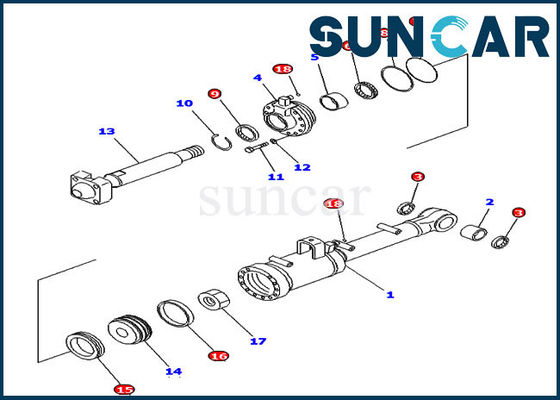 707-98-52210 টিল্ট সিলিন্ডার সিলিং কিট কোমাটসু D65E-12 D65P-12 টিল্ট ডোজার রিপ্লেসমেন্ট কিটস