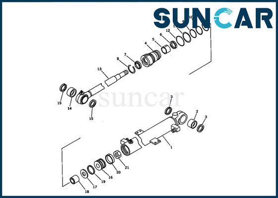 PC07-1 কোমাতসু 707-00-60410 মিনি খননকারী বুম সিলিন্ডার সিল কিট যন্ত্রপাতি সিল প্রতিস্থাপনের যন্ত্রাংশ