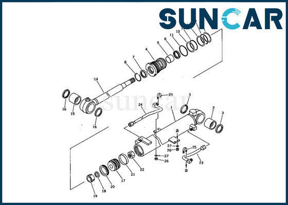 707-98-11200 বুম সিলিন্ডার পরিষেবা কিট Komatsu PC05-7 খনন প্রতিস্থাপন তেল প্রতিরোধের সিল কিট