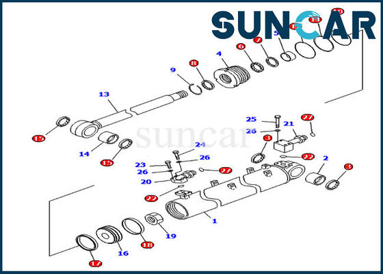 707-99-40120 ক্রলার ডজারস ট্রিমিং সিলিন্ডার সিল কিট ফিট করে কোমাটসু পার্টস মডেলগুলি D65EX-15E0