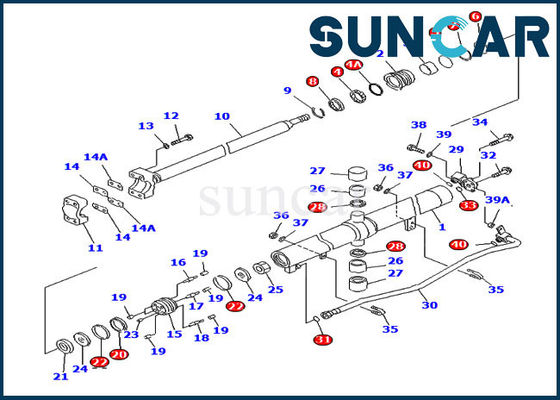 তেল প্রতিরোধ 707-98-28640 লিফ্ট মেরামত সিল কিট D65EX-15 D65PX-15 কোমাটসু সিলিন্ডার সিলিং কিট