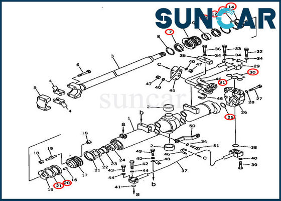 707-98-37580 ফলক লিফ্ট সিলিন্ডার সিল কিট ফিট D85A-21 কোমাটসু ক্রলার ডজার মডেল