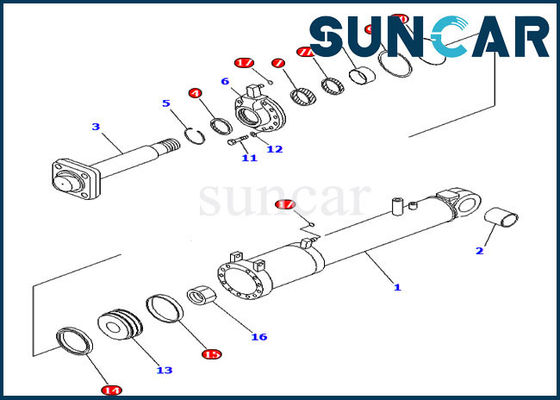 707-99-53620 7079953620 ব্লেড টিল্ট সিলিন্ডার পরিষেবা কিট কোমাটসু D85EX-15E0 D85MS-15 এর জন্য