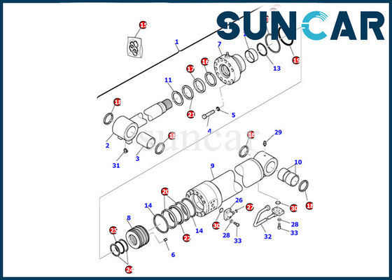 707-99-41300 হাইড্রোলিক সিলস PC110R-1 ফলক সিলিন্ডার সিল কিট কারসেট কিটস কোমাটসু খননকারীর জন্য