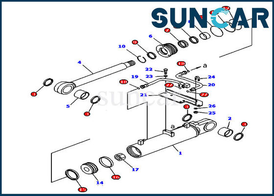 707-99-43660 হাইড্রোলিক লিফ্ট সিলিন্ডার সিল কিট D85EX-15E0 মডেল কোমাতসু রিপ্লেসমেন্ট কিট