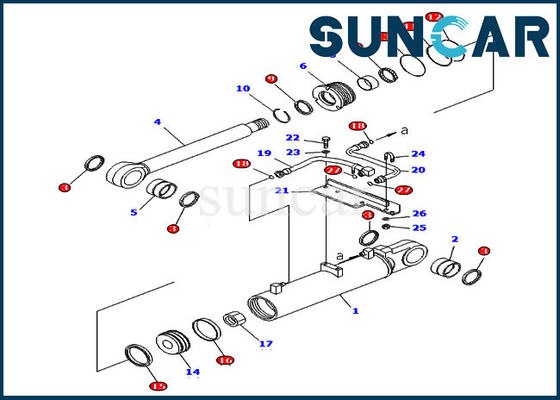707-98-43650 রিপার লিফ্ট সিলিন্ডার সিলিং কিট D85EX-15 কোমাটসুর জন্য মেরামত পরিষেবা কিট