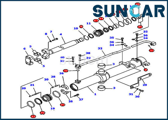 D85MS-15 হাইড্রোলিক সিল কিটস 707-99-45160 রটার লিফ্ট সিলিন্ডার সিলিং কিট কোমাটসু মেরামত যন্ত্রাংশ