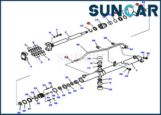ISO9001 সিল কিট 707-99-27110 লিফট সিলিন্ডার মেরামত সিলিং কিট D65WX-16 কোমাটসু সার্ভিস পার্টসের জন্য