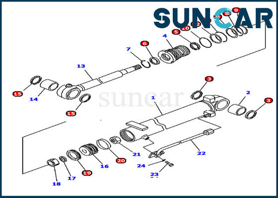 707-98-10880 বুম সিলিন্ডার রিপ্লেসমেন্ট সিল কিট PC12R-8 কোমাটসু সার্ভিস কিট মডেল মেরামত যন্ত্রাংশ