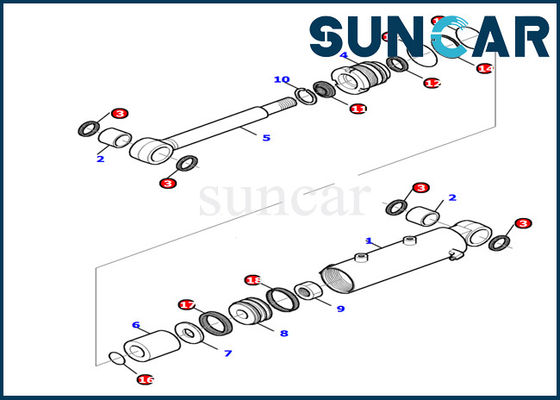 878000499 ব্লেড সিলিন্ডার হাইড্রোলিক সিল কিট PC15R-8 কোমাটসু খননকারী অভ্যন্তরীণ যন্ত্রাংশ গসকেট কিট