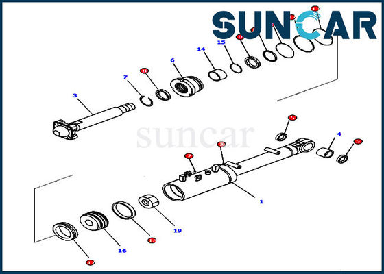707-99-43390 হাইড্রোলিক টিল্ট সিল মেরামত কিট ডোজার সিলিং পার্টস D65PX-17 D65EX-17 কোমাটসু