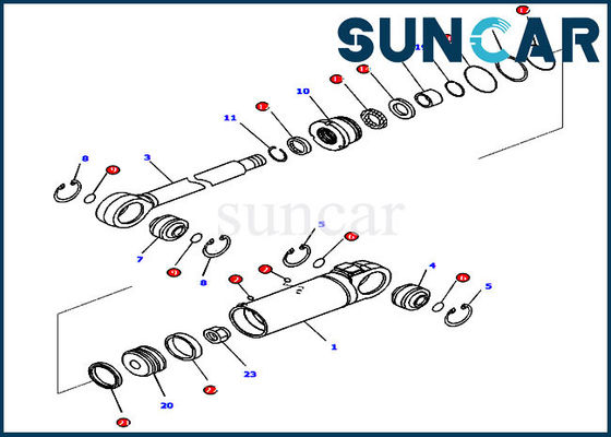 707-99-43740 7079943740 ডোজার ব্লেড টিল্ট সিলিন্ডার সিল কিট ফিট করে D65PX-16 কোমাটসু ইনার পার্টস
