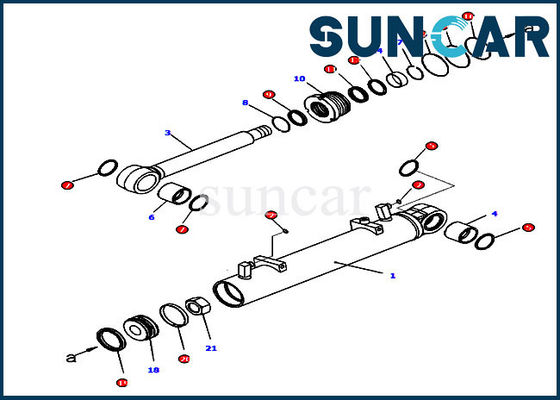 707-99-34270 ট্রিমিং সিলিং কিট আর.এইচ। সিলিন্ডার D65EX-16 কোমাটসু মেরামতের পরিষেবা কিট