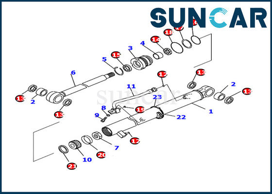 707-98-04720 কোমাটসু আর্ম সিলিন্ডার সীল কিট PC14R-3 এক্সক্যাভেটর হাইড্রোলিক সিলিন্ডার ইনার পার্টস ফিট করে