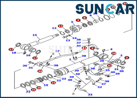 707-99-27680 বালতি সিলিন্ডার সীল কিট কোমাৎসু PC138US-8 তেল প্রতিরোধক খননকারী সীল কিট