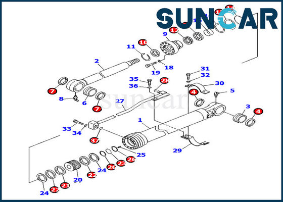 PC138US-8 কোমাৎসু 707-99-27780 খননকারী বালতি সিলিন্ডার সীল কিট যন্ত্রপাতি সীল মেরামতের যন্ত্রাংশ