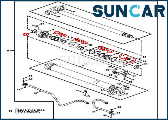 300GLC Deere High Pressure Parts FYA00006593 Boom Seal Kit Cylinder Replacement Kits