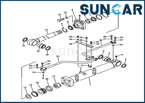 Komatsu সার্ভিস কিট 707-98-38510 বুম সিলিন্ডার সীল কিট খননকারী PC150-1 মেরামত সীল কিট