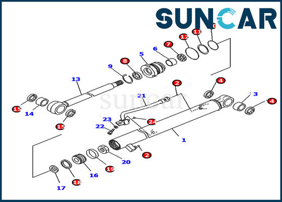 PC18MR-2 সার্ভিস কিট যন্ত্রাংশ Komatsu খননকারী 707-98-05660 আর্ম সিলিন্ডার সীল কিট