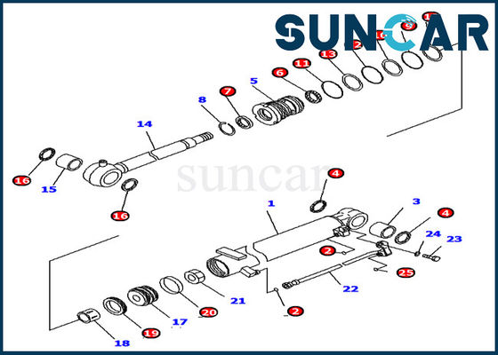 707-98-12390 কোমাটসু সিলিং কিট PC16R-3 সিলিন্ডার সীল মেরামত কিট খননকারী মডেলের জন্য প্রতিস্থাপন