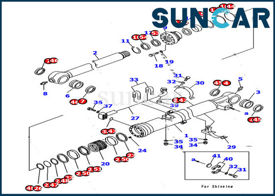 Komatsu PC170LC-10 মডেলের জন্য এক্সকাভেটর সিলিন্ডার সিলিং কিট 707-99-37770 আর্ম হাইড্রোলিক মেরামত কিট