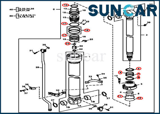 4S00847 আর্ম সীল কিট এক্সক্যাভেটর মেরামত কিট 120 ডি 135 ডি 130 জি জন ডিয়ার সিলিন্ডার 9288686 জি