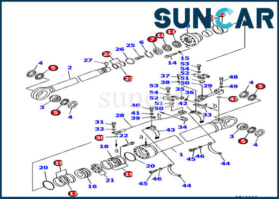707-99-85340 কোমাতসু মডেল PC1800-6 এর জন্য আর্ম সিলিন্ডার সিলিং কিট এক্সক্যাভেটর সার্ভিস কিটস