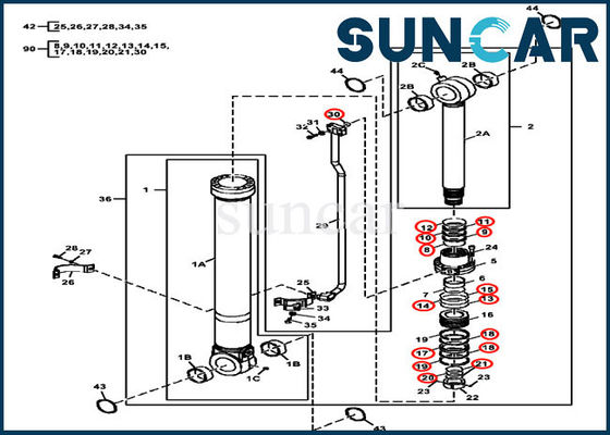 FYA00010735 এক্সক্যাভেটর সার্ভিস কিট জন ডিয়ার হাইড্রোলিক বালতি সিলিন্ডার কম্পোনেন্টস