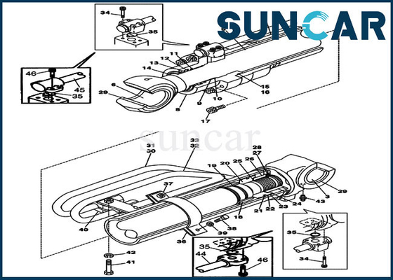 CX290 কেস LZ00499 বুম সিলিন্ডার প্রতিস্থাপন কিট খননকারী OEM সীল কিট