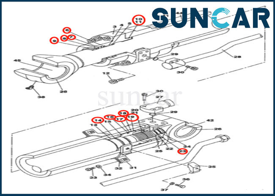 LZ009350 Arm Cylinder Sealing Kit Repair Seal Kit Fits CASE CX130B CX145C SR Excavator