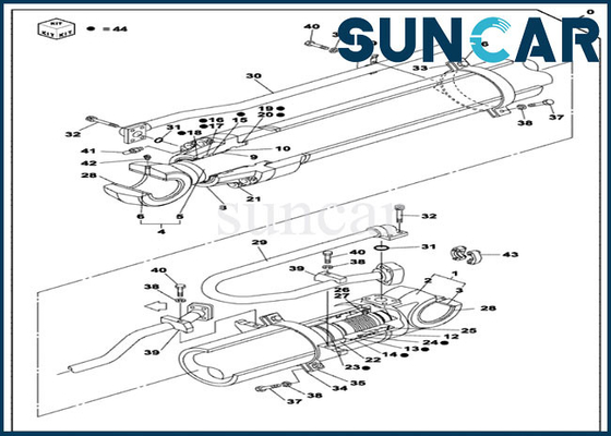 CX470C CASE OEM যন্ত্রাংশ LZ010160 ডিপার সিলিন্ডার মেরামত সিল কিট হাইড্রোলিক পুনর্নির্মাণ কিট