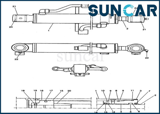 PE01V00001R100 বুম সিলিন্ডার সিল কিট CX14 কেস এক্সক্যাভেটর হাইড্রোলিক রিপ্লেসমেন্ট কিটস