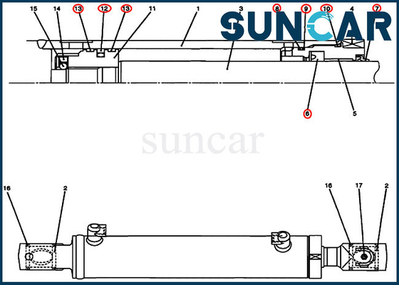 কেস ই এম কিটস PU01V00028R300 সুইং সিলিন্ডার সিল মেরামত কিট মডেল CX17B এক্সকাভেটর ফিট করে