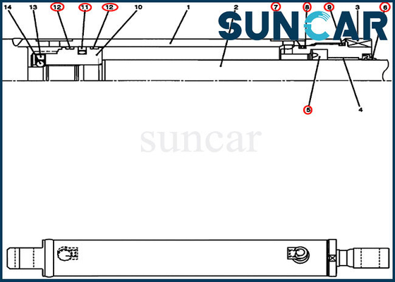 PU01V00030R100 ক্রলার সিলিন্ডার মেরামত কিটস CASE CX17B এক্সকাভেটর হাইড্রোলিক অয়েল সিল কিট