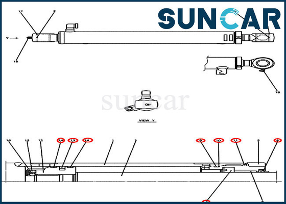 PX01V00041R300 বালতি সিলিন্ডার সিল কিট ফিট কেস CX36B CX31B কমপ্যাক্ট/ মিনি ক্রলার এক্সকাভেটর