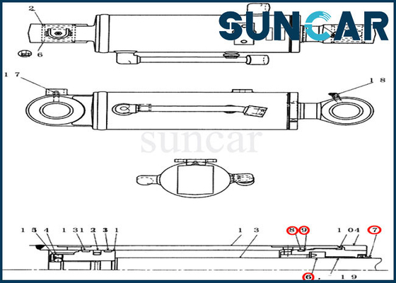 PX01V00043R300 ডোজার সিলিন্ডার সিল মেরামত কিট ফিট কেস CX36B CX31B এক্সকাভেটর সিলিং কিট