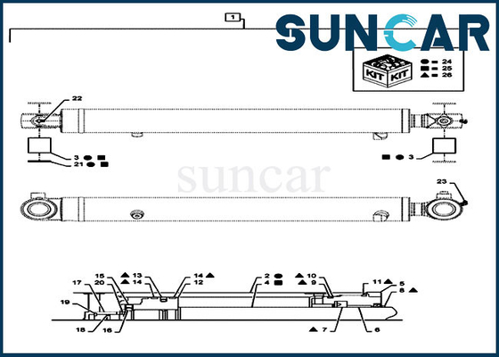 CX36B মিনি ক্রলার এক্সকাভেটর LE01V00027R300 কেস হাইড্রোলিক আর্ম সিলিন্ডার সিল মেরামত কিট