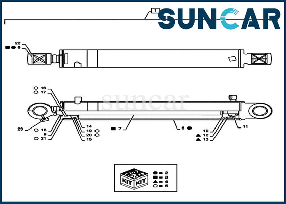 CX55B কেস PS01V00004R300 এক্সক্যাভেটর সুইং সিলিন্ডার পিস্টন সিল কিট হাইড্রোলিক মেরামত সিলিং কিট