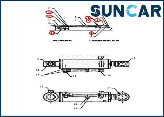 PY01V00052R300 ডোজার মেরামত সিল কিট CX55BMSR CASE এক্সক্যাভেটর সিলিন্ডার প্রতিস্থাপন কিট