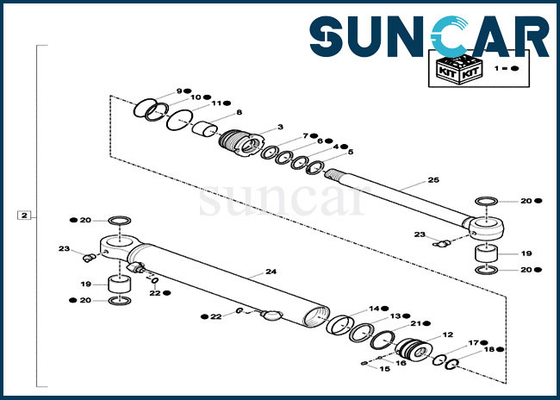 XKCC-01540 XKCC01540 কেস CX17C মিনি ক্রলার এক্সকাভেটরের জন্য আন্ডারক্যারেজ হাইড্রোলিক সিলিন্ডার সিল কিট