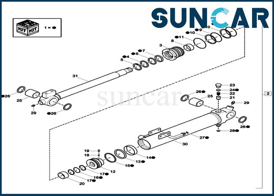 XKCC-01527 XKCC01527 ডিপার সিলিন্ডার সীল প্রতিস্থাপন কিট ফিট CX17C CASE মিনি ক্রলার এক্সকাভেটর