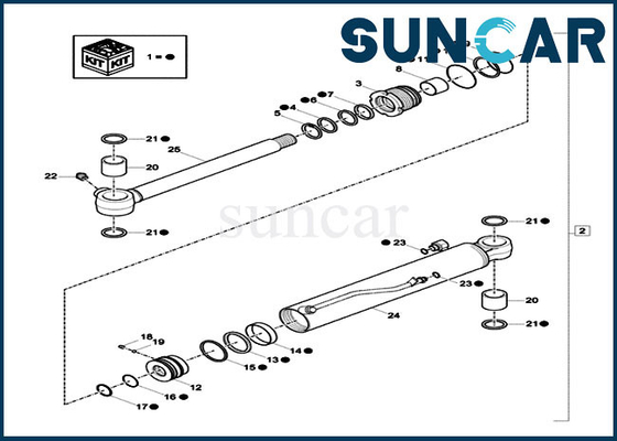 CX17C এক্সক্যাভেটর যন্ত্রাংশ XKCC-01532 XKCC01532 কেস বুম সুইং সিলিন্ডার সিল কিট পরিষেবা কিট