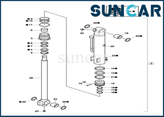 বালতি তেল সিল কিট XKCC-00436 XKCC00436 সিলিন্ডার প্রতিস্থাপন পরিষেবা কিট ফিট CX18C CASE