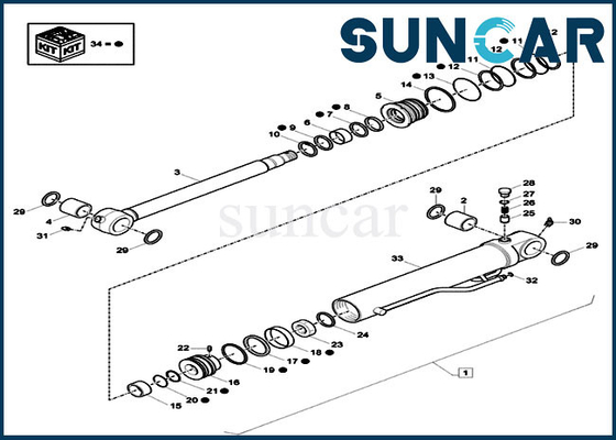 XKCD-02688 XKCD02688 CX26C কেস কনস্ট্রাকশন রিপ্লেসমেন্ট পার্টসের জন্য ডিপার সিলিন্ডার সিল কিট