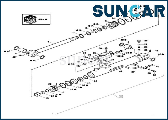 এক্সকাভেটর মেরামত সিল কিট XKCD-03427 XKCD03427 ডিপার সিলিন্ডার প্রতিস্থাপন কিট ফিট কেস CX26C