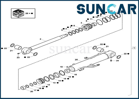 XKCC-01437 XKCC01437 Boom Seal Kit Cylinder Seal Repair Kit Fits Case CX33C CX37C Excavator